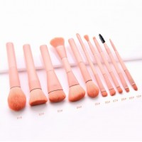 premium multi-functional 1-10PCS pink Powder Foundation Eyeshadow blusher eyeliner wooden  handle makeup brush set