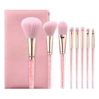 Makeup Brushes  7pcs Cosmetic Set Tools  Synthetic Hair New 2020 pink acrylic diampond +ABS handle