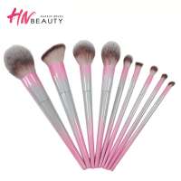 Wholesale 11pcs Silky Comfortable Soft Bristles Pink White Sturdy Plastic Handle Makeup Brush Anti-scratch Custom Logo Packaging