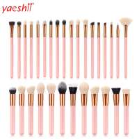 Yaeshii Custom Logo 30pcs Vegan Cosmetic Brushes Kit Professional High Quality Wholesale Makeup Brush Set