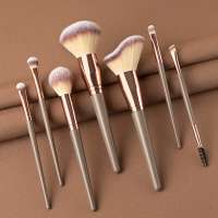 7 pieces champaign gold big head makeup brush set