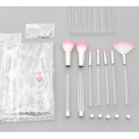 Personalized Makeup Brushes  with Empty Clear Handle DIY Color Shine Makeup Brushes  Crystal Makeup Brushes with Cosmetic  Bag