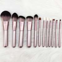 New product 12 pcs brochas maquillajes Lilac grape wool makeup brush private logo brochas de maquillaje profesional