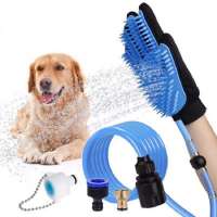 Dog Shower Sprayer Bath Glove Pet Bathing Tool Compatible with Shower Bath Tub and Outdoor Garden Hose  Pet Hair Remover