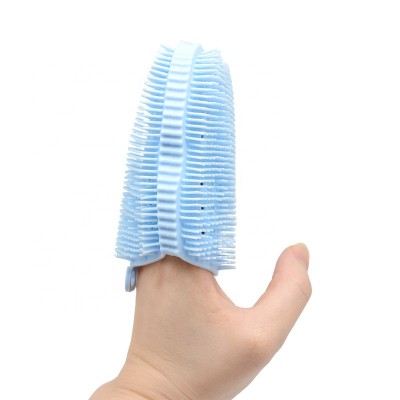 JLY durable silicone bath brush shower exfoliating silicone brush glove back scrubbers gentle exfoliating bath glove mitt